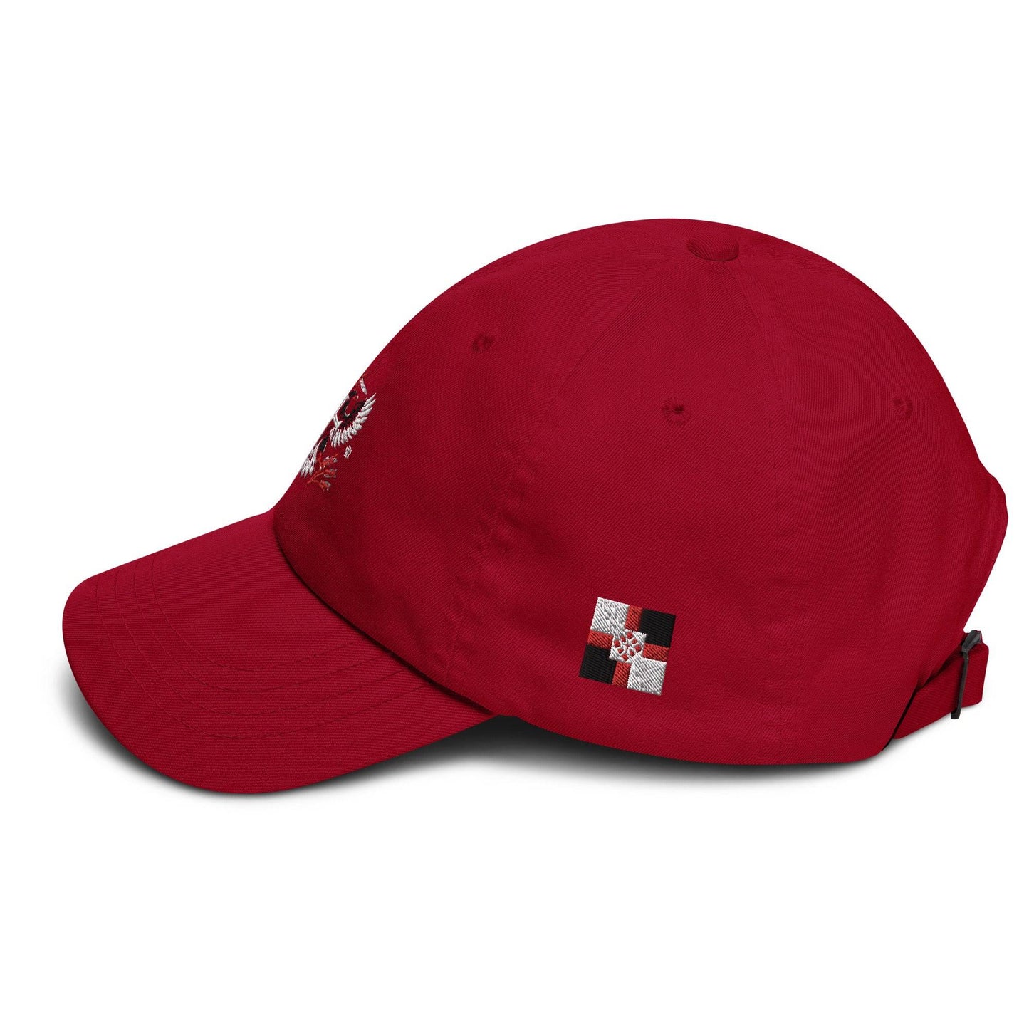 Red PRN hat side left 