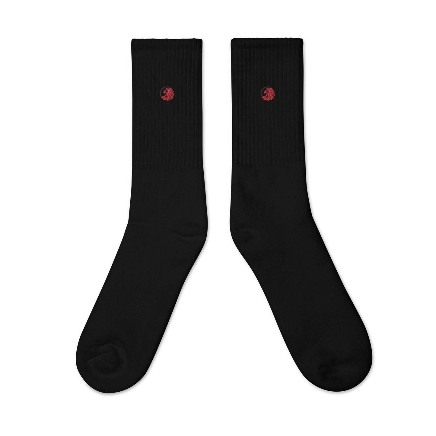 Black pair of socks logo sides