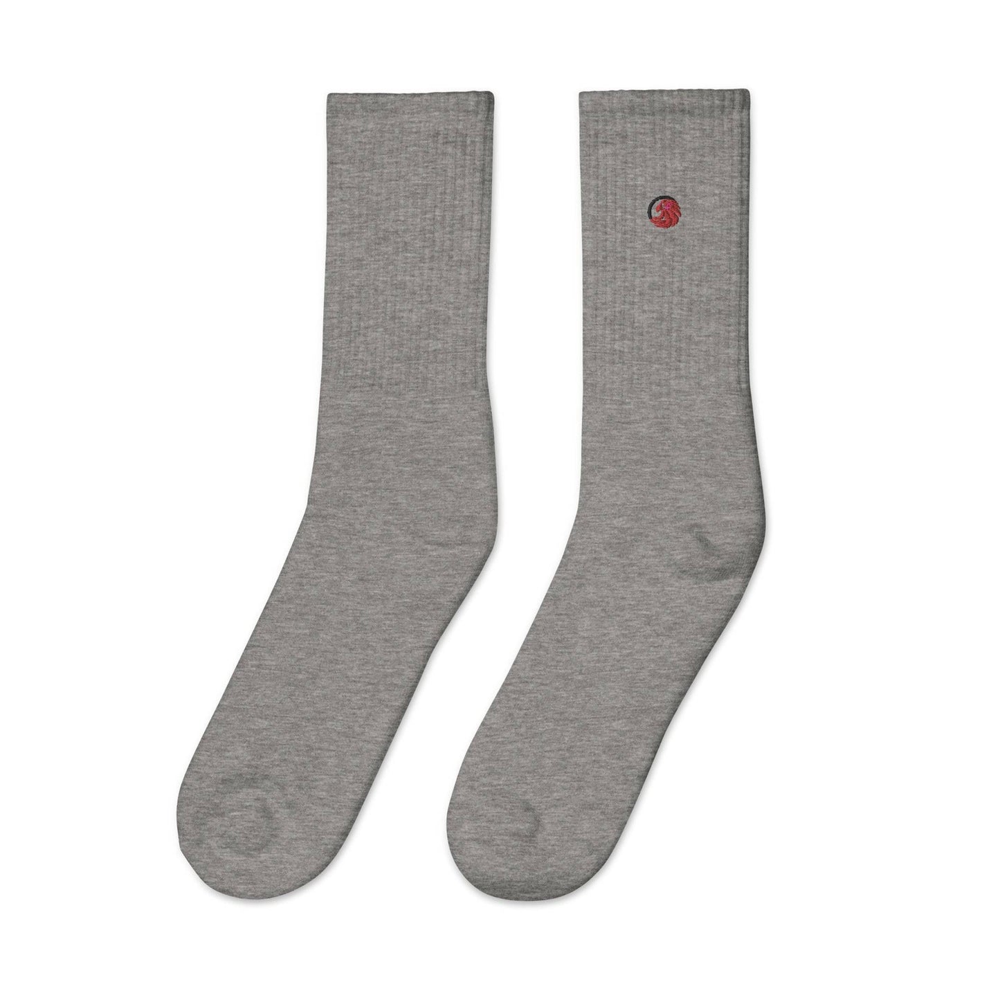 Heather grey socks logo right side