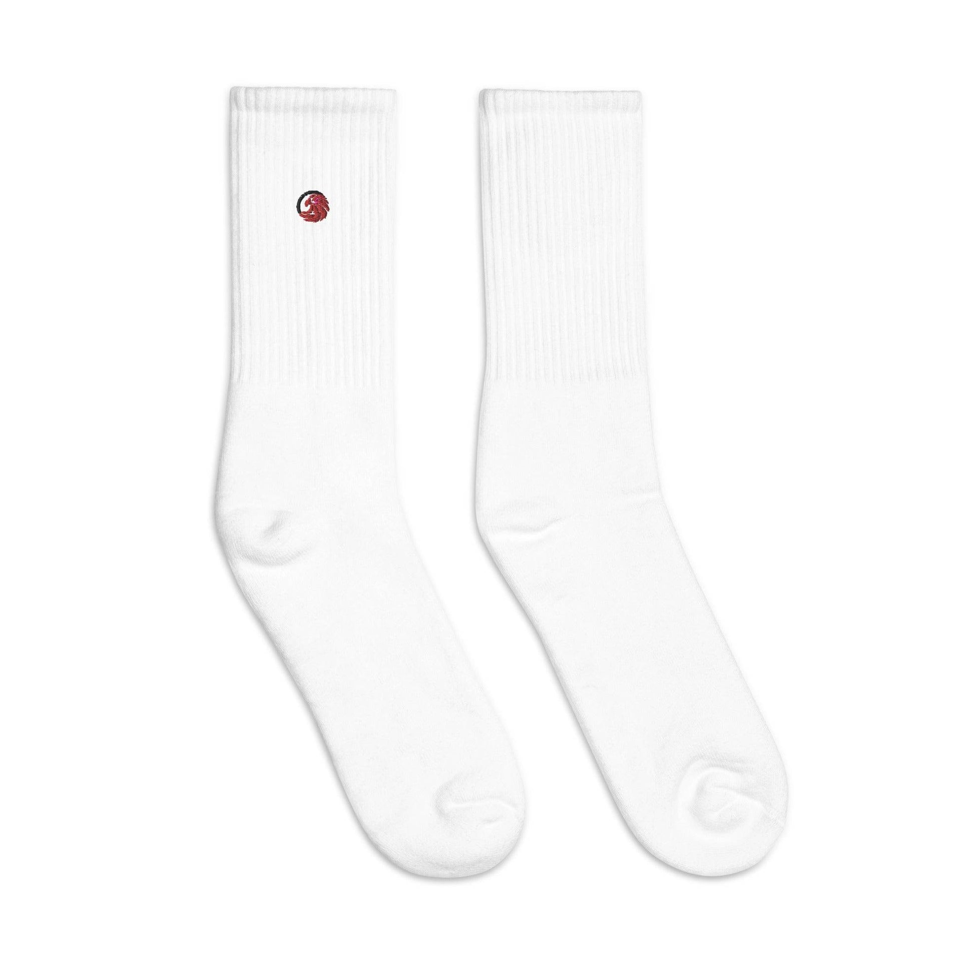 White sock logo left side