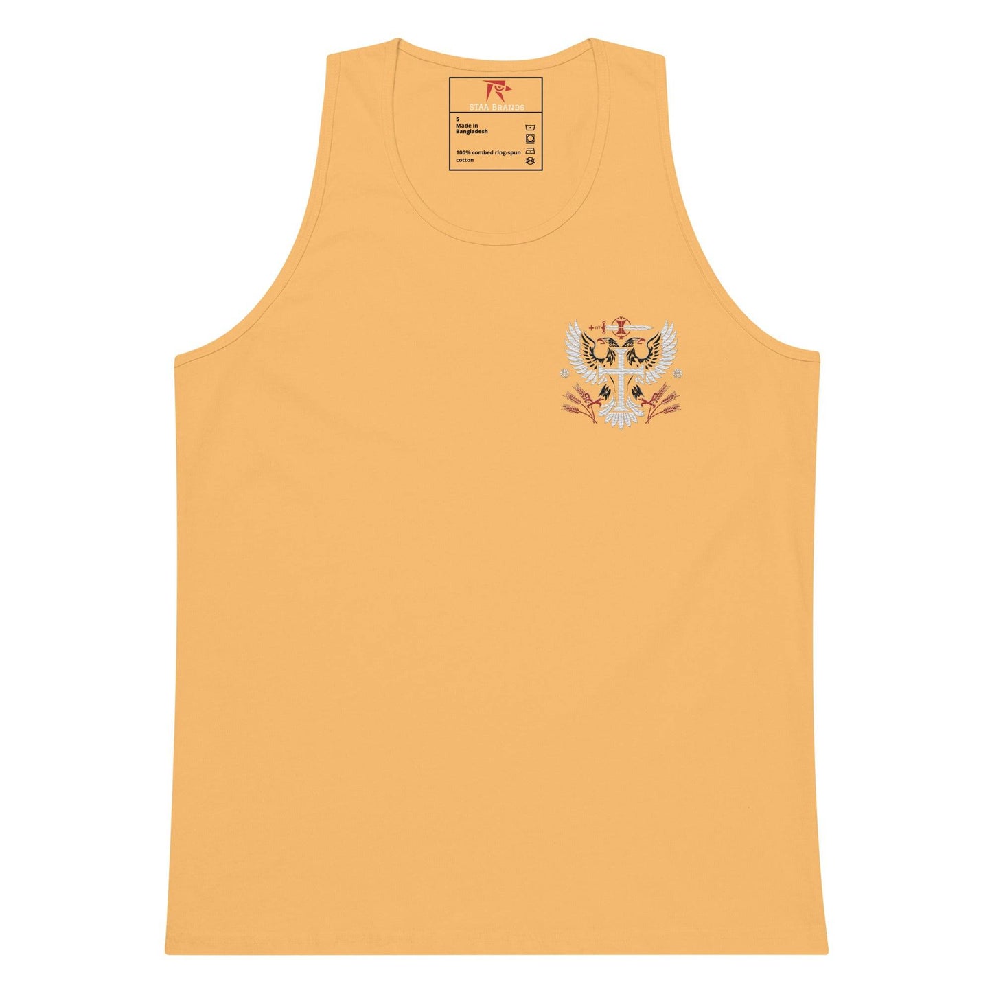 a yellow tank top with a picture of a tiger on it