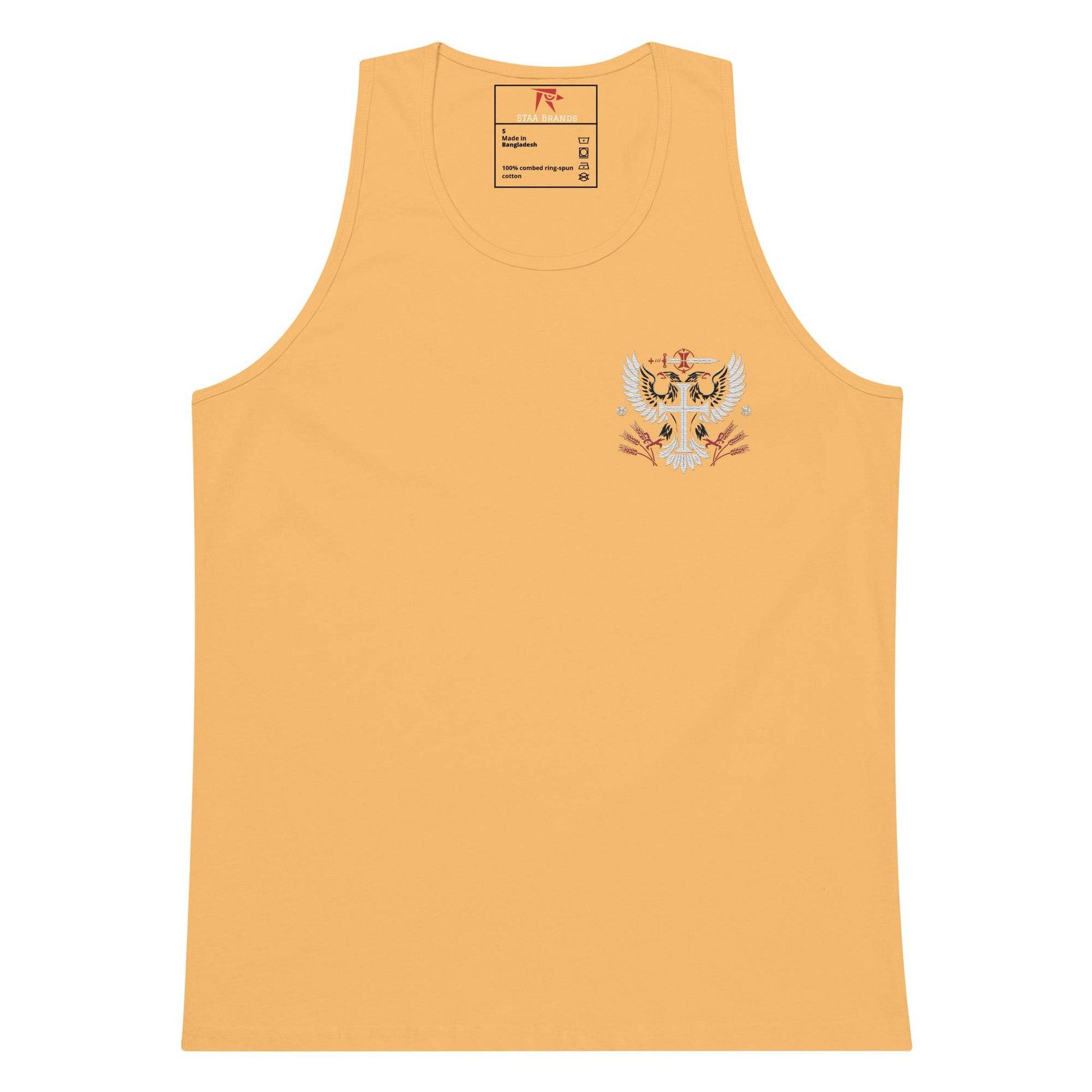 a yellow tank top with a picture of a tiger on it