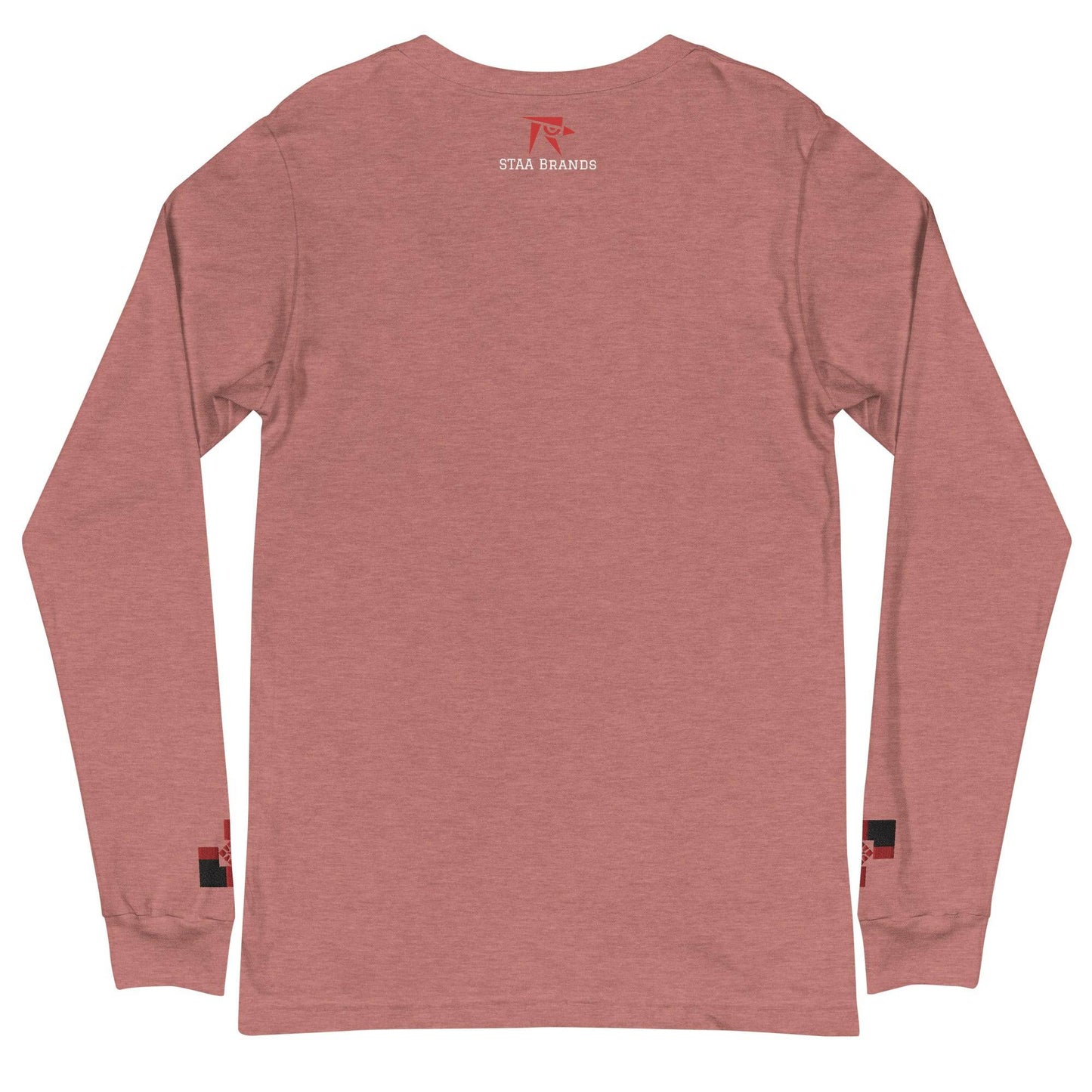 a red long - sleeved shirt with the word f on it