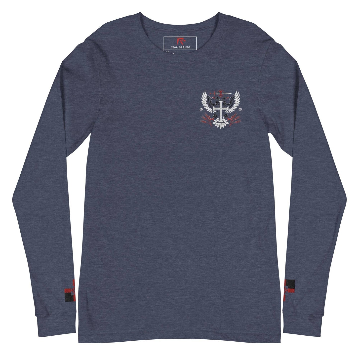 a blue long sleeve shirt with an eagle on it