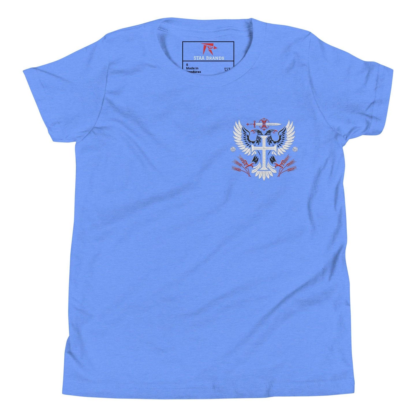 a blue t - shirt with a picture of an eagle on it